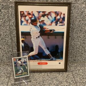 Jose Canseco Oakland A’s MLB Player Framed Print and Topps 40th Anniversary Card